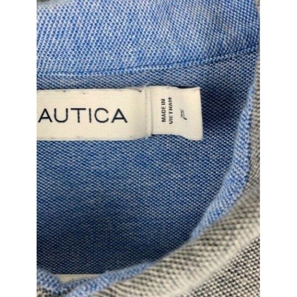 Nautica Mens Size XL Shirt Button Down Knit Gray Short Sleeve Cotton - Picture 3 of 4